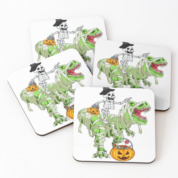 Item preview, Skeleton Riding Mummy Dinosaur T rex Halloween Funny Pumpkin 23 designed and sold by martinez57.