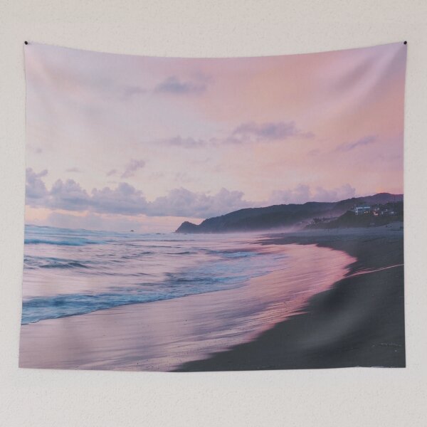 Item preview, Clam ocean waves and purple sky view on Friday evening  designed and sold by Durgaa D.