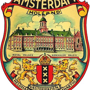 Artwork thumbnail, Amsterdam Vintage Travel Decal by hilda74
