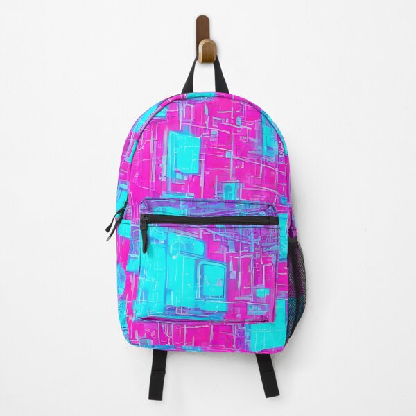 Artikelvorschau, Rosa und blauer Cyberpunk-Cyberspace entworfen und verkauft von Art-of-AI.