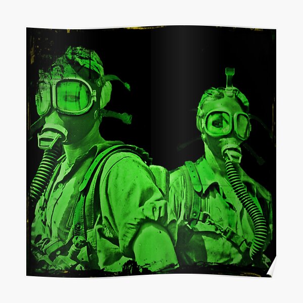 "Neon Green Gas Mask Girls" Poster for Sale by dianegaddis Redbubble