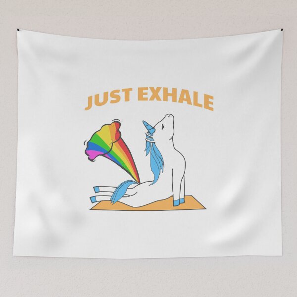 Item preview, Funny Unicorn Yoga Farting Rainbow Just Exhale designed and sold by FabTivia.