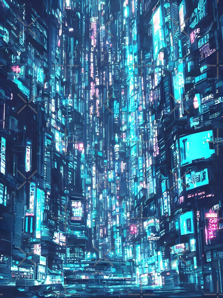A cyberpunk city wallpaper, main colors is red, cyan