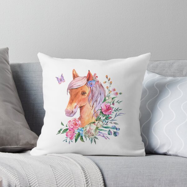 Aperçu de l'œuvre Aquarelle de cheval floral créée et vendue par Darius Bocos.