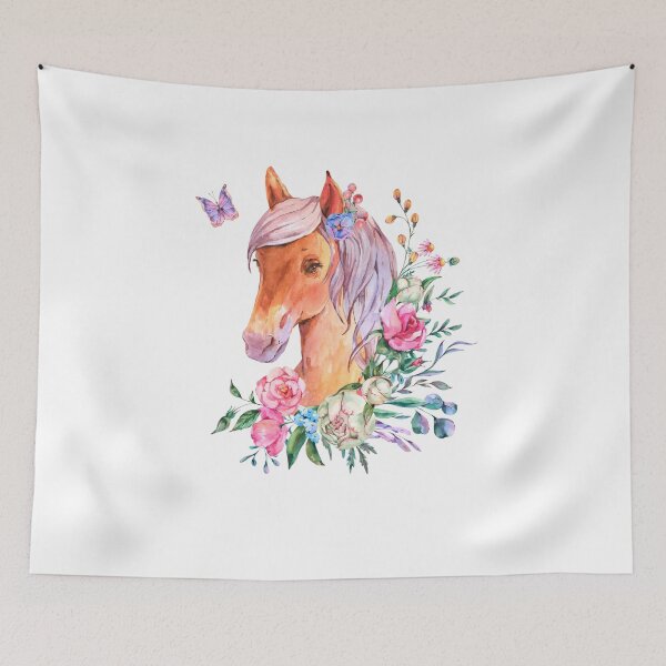 Item preview, Floral Horse Watercolor designed and sold by Darius Bocos.