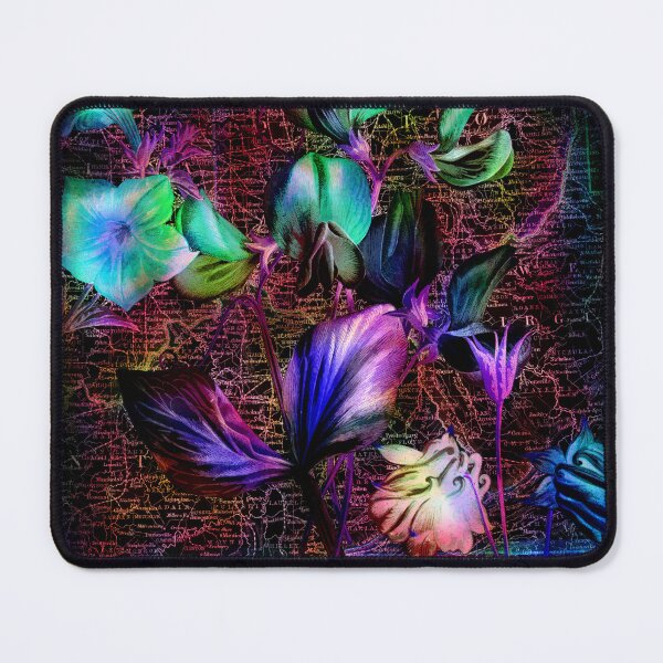 Item preview, Vintage USA Map Flower Neon Vivid designed and sold by ArticLotusShop.