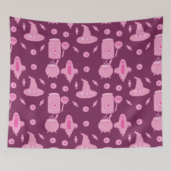 Item preview, Increible patron de noche de brujas creepy con fondo rosa para llevar el espiritu del Otoño siempre contigo designed and sold by Patternschidos.