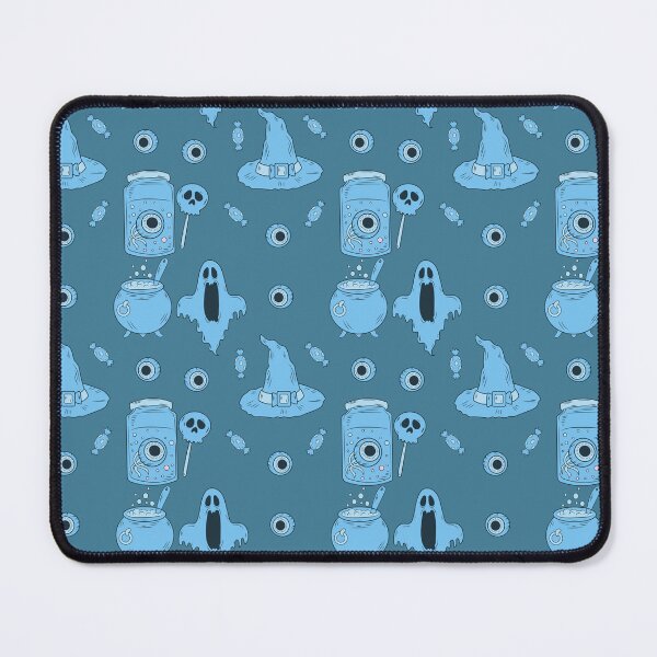 Item preview, Incredible creepy Halloween pattern with a blue background to always carry the spirit of Autumn with you designed and sold by Patternschidos.