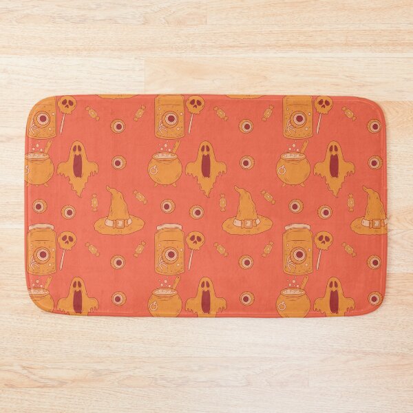 Item preview, Incredible creepy Halloween pattern with a orange background to always carry the spirit of Autumn with you designed and sold by Patternschidos.