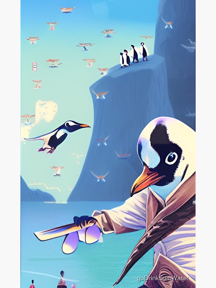 "Penguin in penguin land abstract" Poster for Sale by goDrinkSumWater Redbubble
