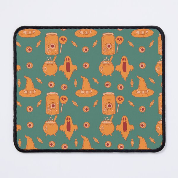 Item preview, Incredible creepy Halloween pattern with a green background to always carry the spirit of Autumn with you designed and sold by Patternschidos.