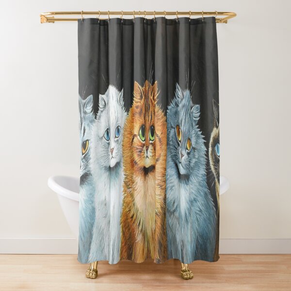 Cats in clothes shower curtain In collaboration with artist