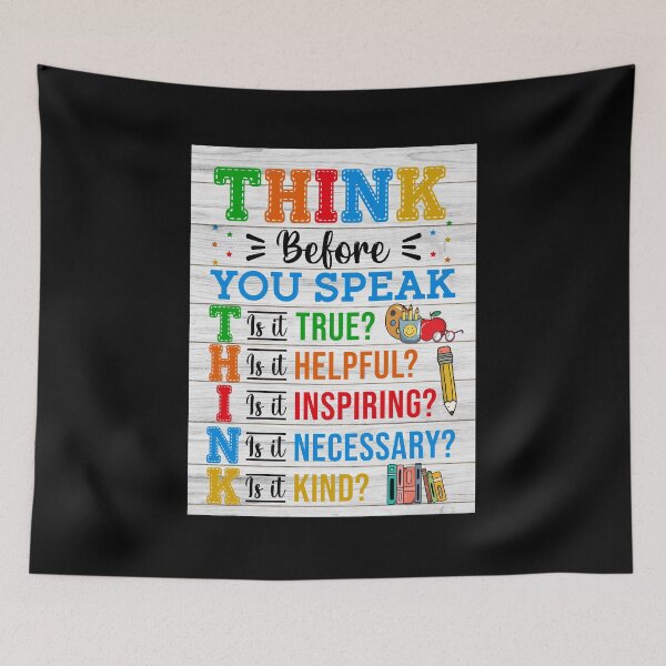 Item preview, Think Before You Speak Classroom Rules Back To School designed and sold by karybaquetu10.