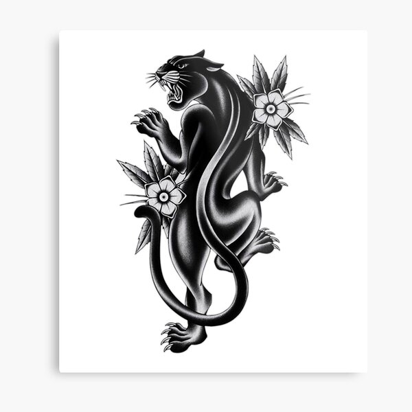 Láminas metálicas: Tatuaje De Pantera | Redbubble