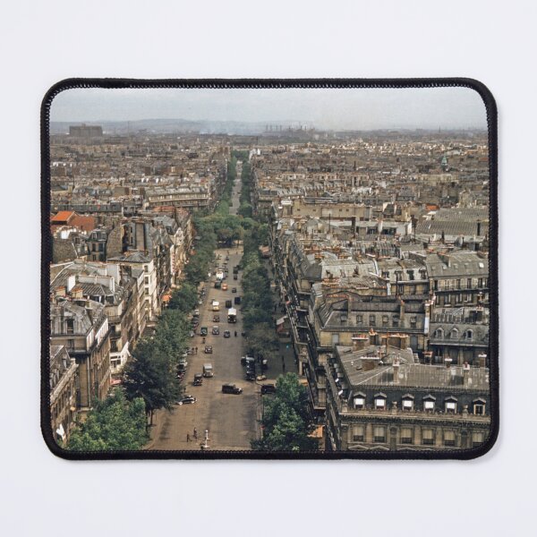 Item preview, 1950s - Aerial View of Paris with Residential Areas and a Tree Lined Avenue, France designed and sold by thatwaslife.