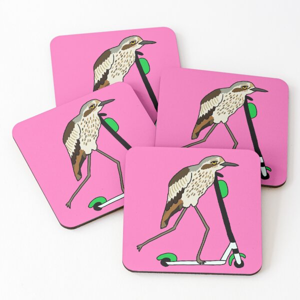 Item preview, Bush-stone Curlew on a Scooter Pink designed and sold by Digitaldingo.