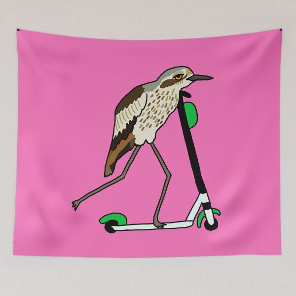 Item preview, Bush-stone Curlew on a Scooter Pink designed and sold by Digitaldingo.