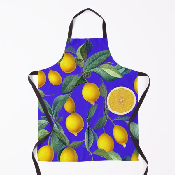 Item preview, Lemon Pattern on Blue designed and sold by UncannyCanvas.
