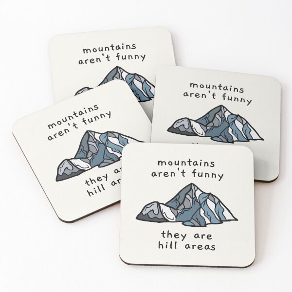 Item preview, mountains aren't funny pun designed and sold by AprilCreations.