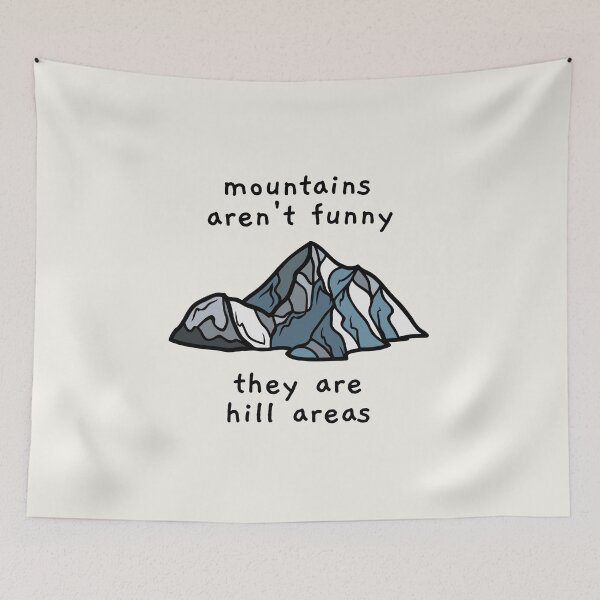Item preview, mountains aren't funny pun designed and sold by AprilCreations.