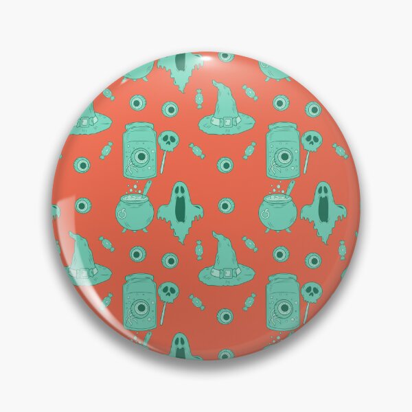 Item preview, Incredible creepy Halloween pattern with a orange background to always carry the spirit of Autumn with you designed and sold by Patternschidos.