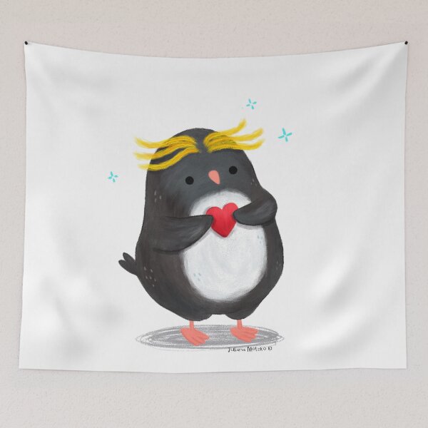 Item preview, Macaroni Penguin with a heart designed and sold by julianamotzko.