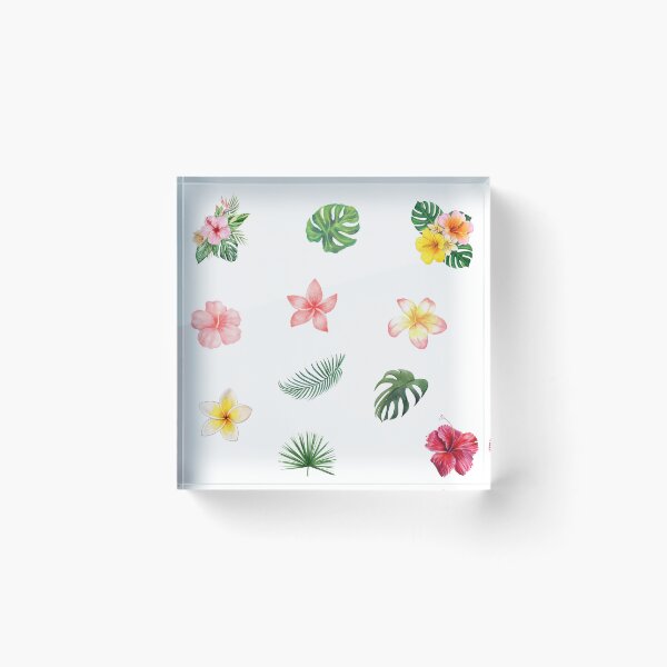 Item preview, Watercolor Tropical Flowers and Leaves designed and sold by silviaol.