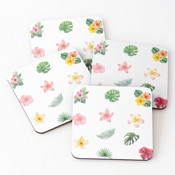 Item preview, Watercolor Tropical Flowers and Leaves designed and sold by silviaol.