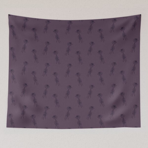 Item preview, Skeleton Hands Holding Roses Purple Outline designed and sold by OkayKaylaMarie.