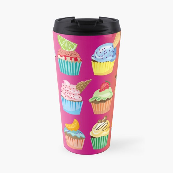 Cupcakes Galore Delicious Yummy Sugary Sweet Baked Treats Travel Mug
