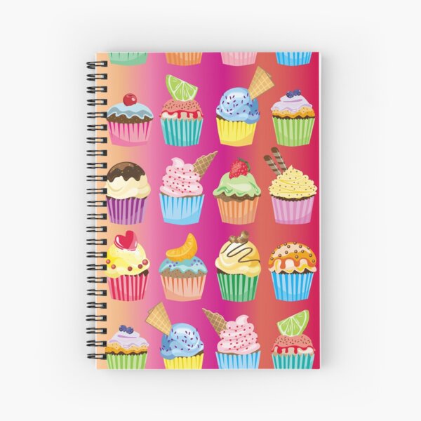 Cupcakes Galore Delicious Yummy Sugary Sweet Baked Treats Spiral Notebook
