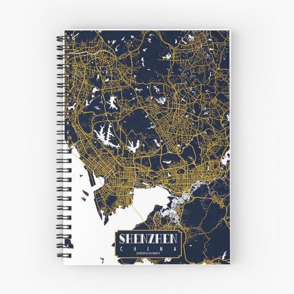 Item preview, Shenzhen City Map of China - Gold Art Deco designed and sold by deMAP.