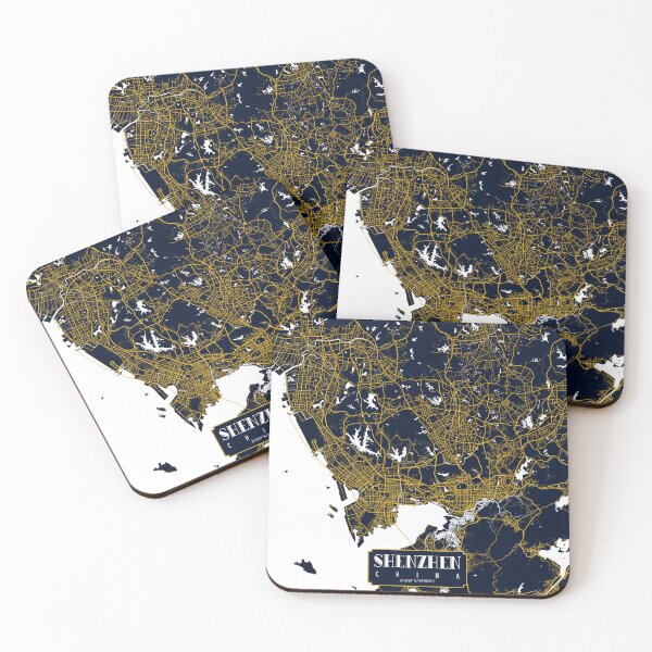 Item preview, Shenzhen City Map of China - Gold Art Deco designed and sold by deMAP.