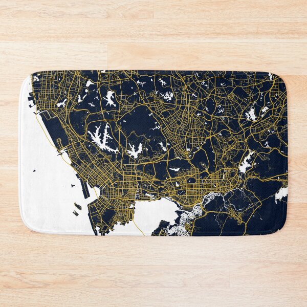 Item preview, Shenzhen City Map of China - Gold Art Deco designed and sold by deMAP.