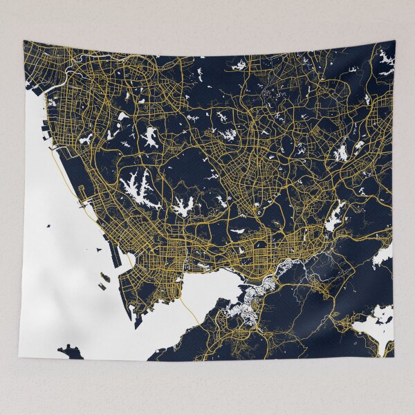 Item preview, Shenzhen City Map of China - Gold Art Deco designed and sold by deMAP.