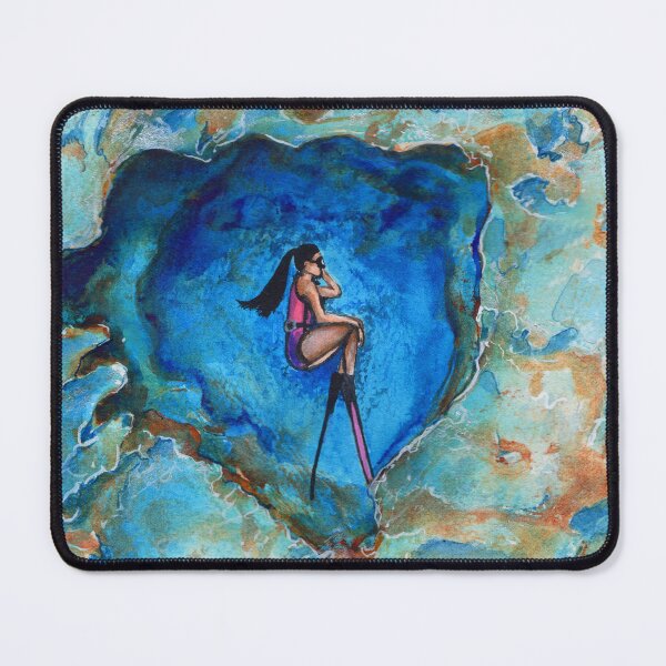 Item preview, Pretty freediving girl sleeping underwater inside coral reef designed and sold by BeefStroganof.