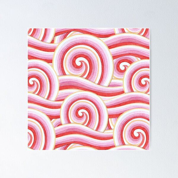 Item preview, Red Auspicious Waves designed and sold by PatriciaSheaDesigns.
