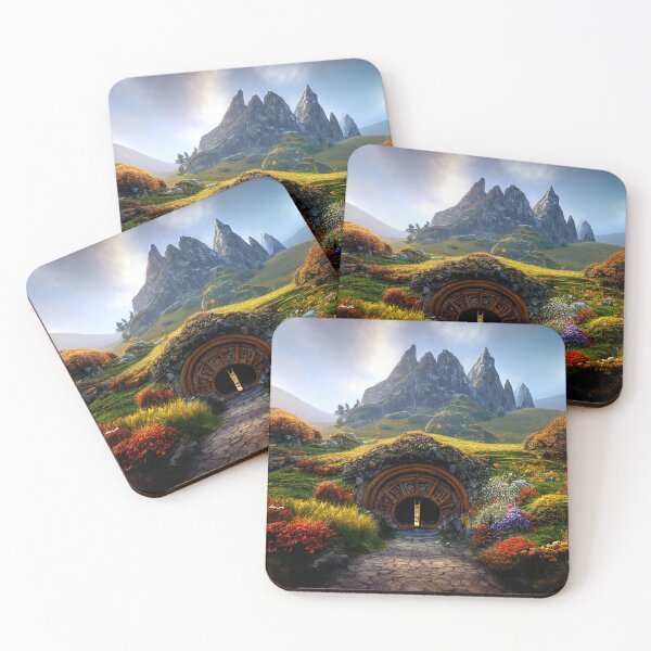 Item preview, Mythical  beautiful  town and mountain landscape designed and sold by TeeARTHY.