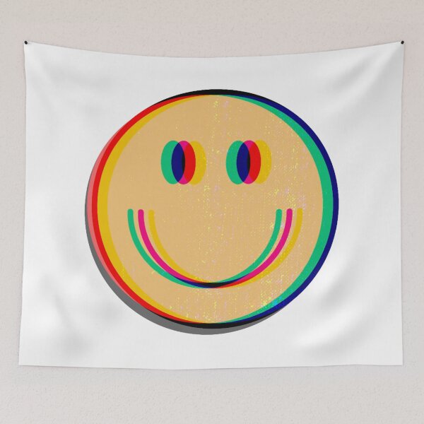 Item preview, 3D Glasses Trippy Classic Yellow Retro Smiley Happy Face designed and sold by SundaySoup.