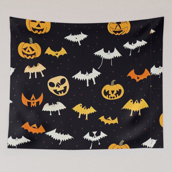 Item preview, Cute Bats and Pumpkins Pattern designed and sold by BrainFood Designs.