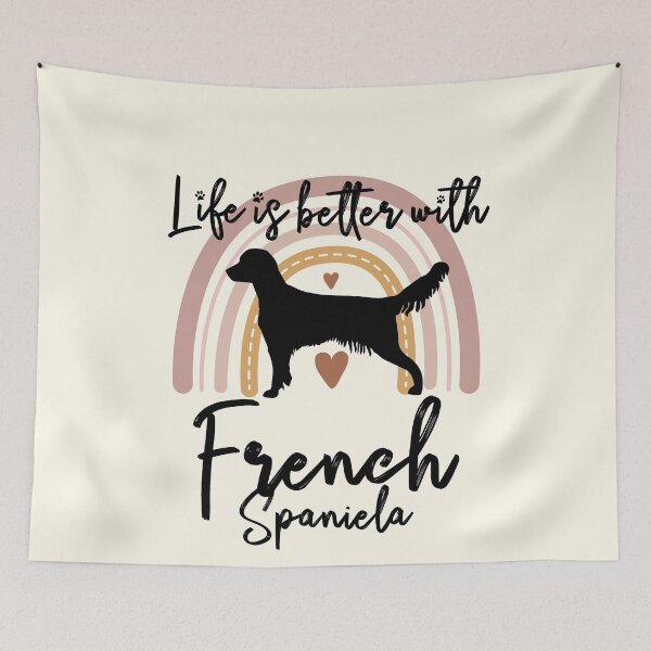 Item preview, French Spaniela dog Rainbow Aesthetic Boho designed and sold by rafaeltto.