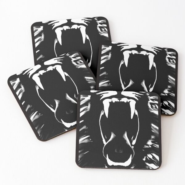 Item preview, Tiger Fangs Black and White Monster Teeth open mouth designed and sold by WildCanyon.