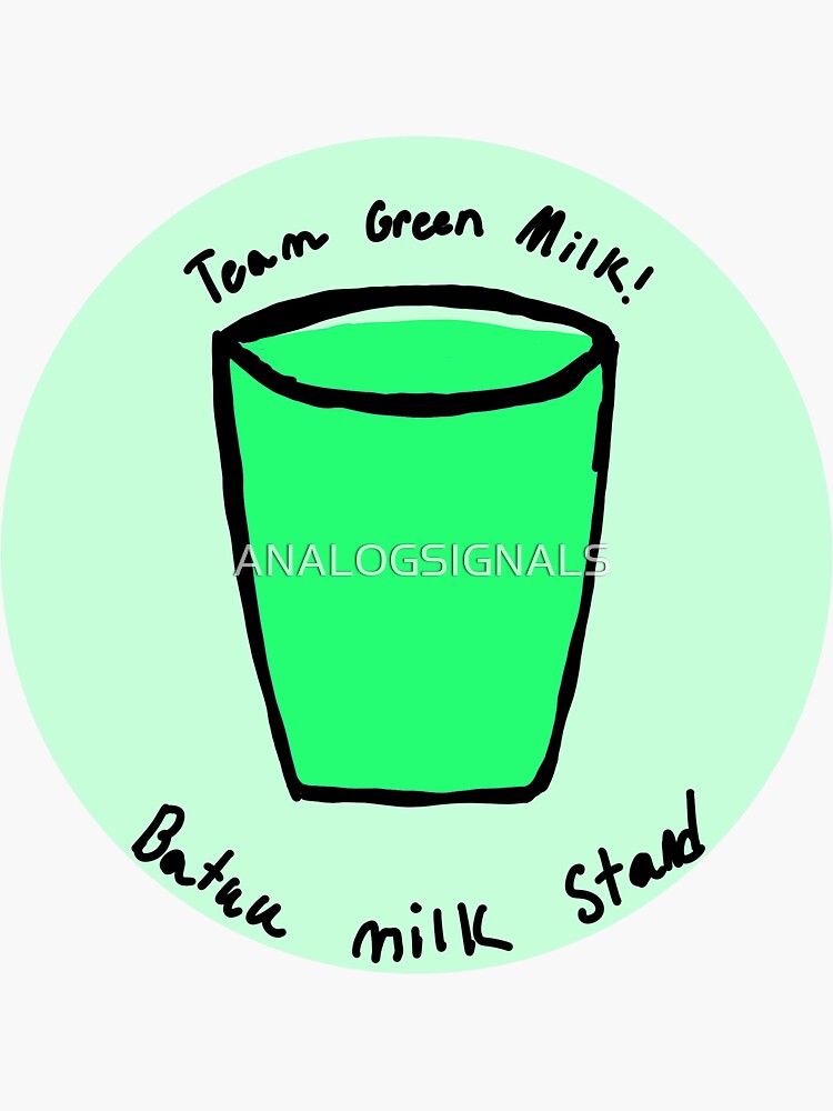 "TEAM GREEN MILK" Sticker for Sale by ANALOGSIGNALS Redbubble