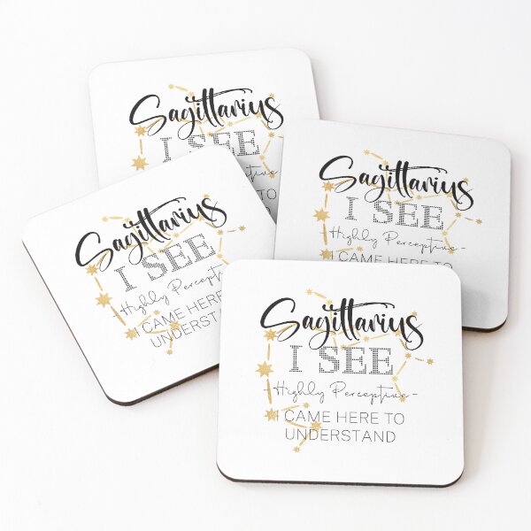 Item preview, Sagittarius - Highly Perceptive - Black and Gold Zodiac Aesthetic designed and sold by GWTF-Designs.