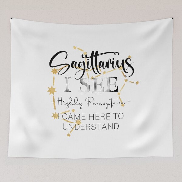 Item preview, Sagittarius - Highly Perceptive - Black and Gold Zodiac Aesthetic designed and sold by GWTF-Designs.
