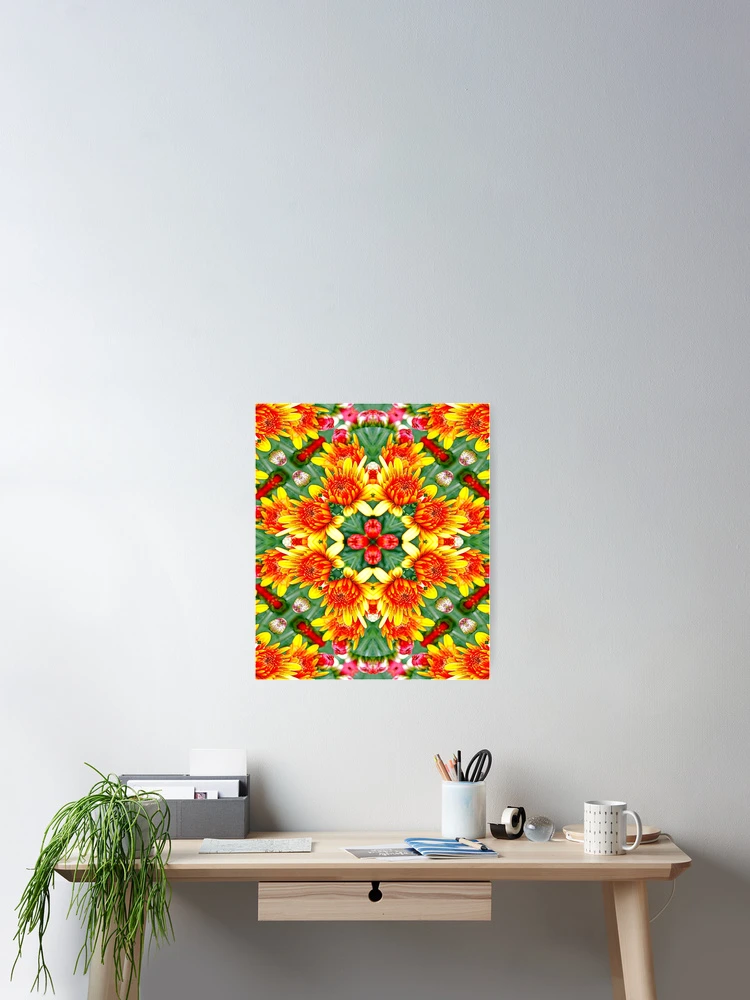 Thumbnail 2 of 3, Poster, Mums Flower Pattern designed and sold by Patternflower.