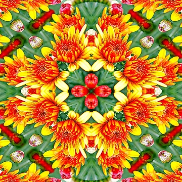 Artwork thumbnail, Mums Flower Pattern by Patternflower