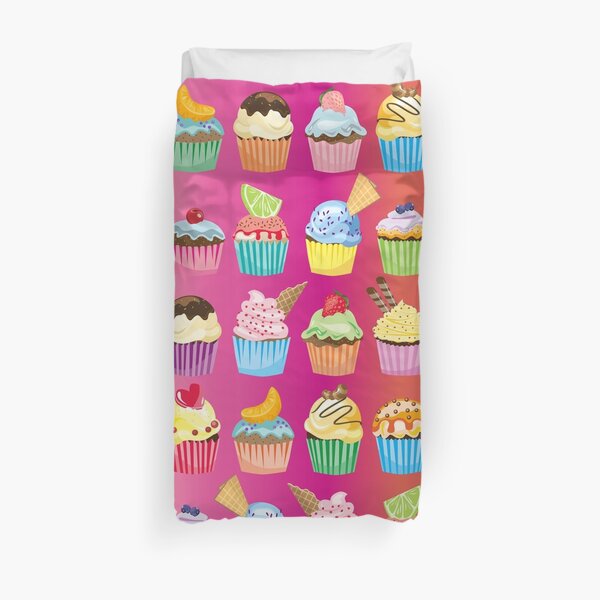 Cupcakes Galore Delicious Yummy Sugary Sweet Baked Treats Duvet Cover
