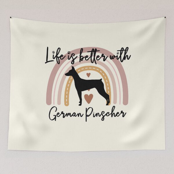 Item preview, German Pinscher dog Rainbow Aesthetic Boho designed and sold by rafaeltto.