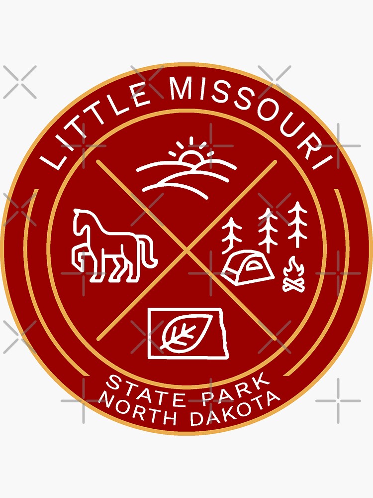 "Little Missouri State Park ND Heraldic Logo" Sticker for Sale by